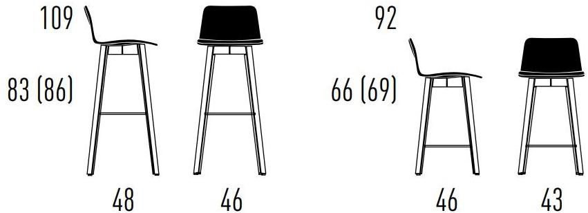 KFF Барный стул из дерева, мягкий со спинкой Maverick casual sun-id-1447443 - Вид №1