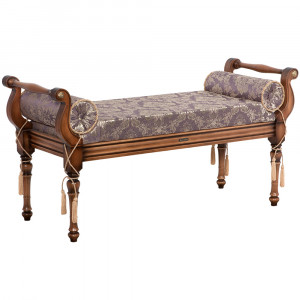 17106 Банкетка Флоренция Орех Флора Лилак BOGACHO