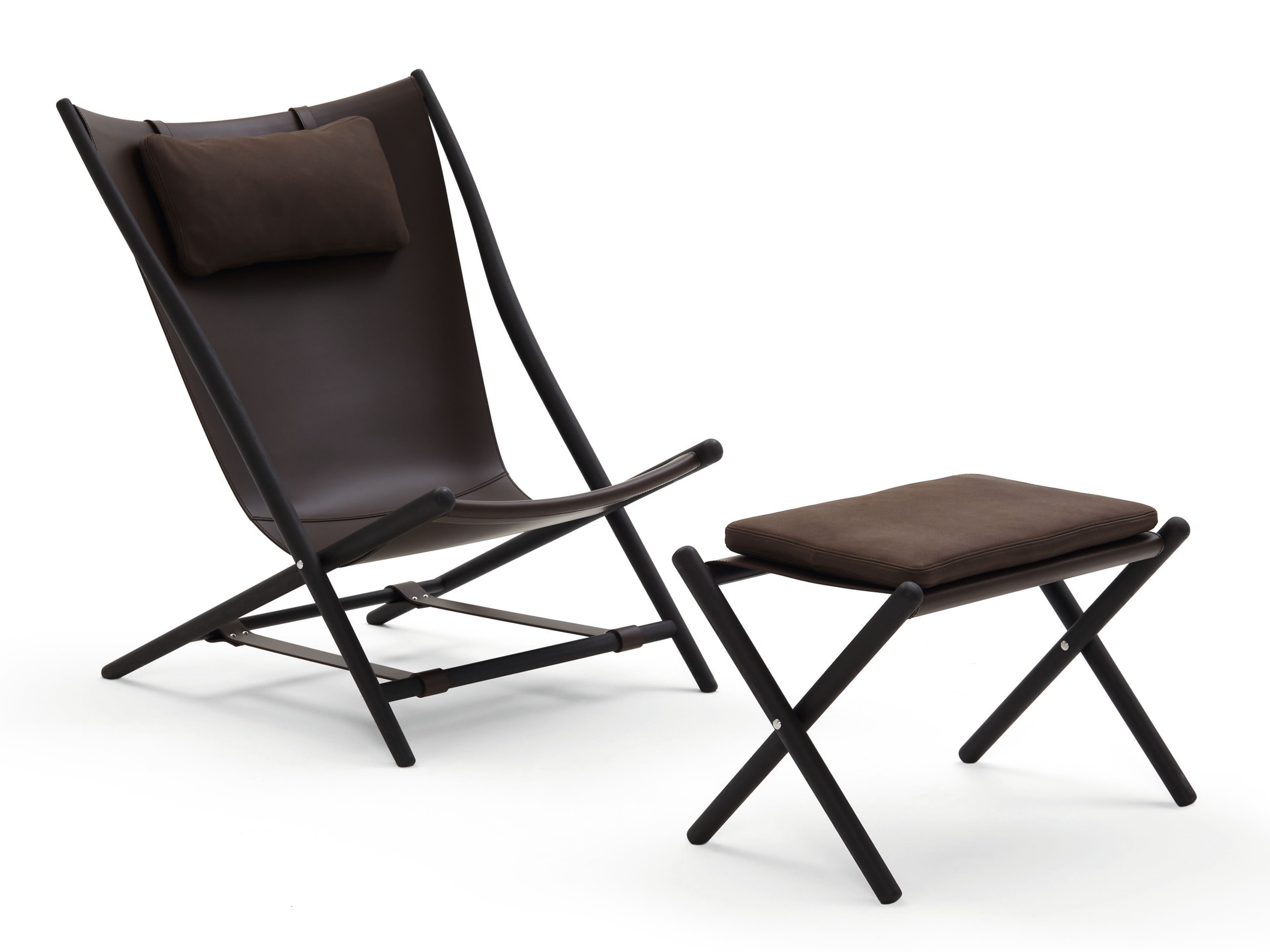 Деревянное и кожаное кресло с подставкой для ног DE PADOVA D'ANTAN ARCH-00031713