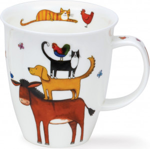 10650740 Dunoon Кружка Dunoon "Забавные акробаты.Невис" 480мл Фарфор костяной