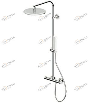 ZT6093 Душевая колонна с внешним термостатом, холодный термостатический корпус, душевая лейка из хромированной стали и Phi; 300 мм и сверхтонкая толщина 3 мм, ручной душ из АБС-пластика Z94727. Zucchetti Shower 
