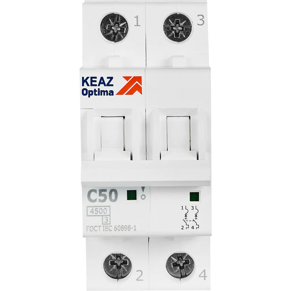 Автоматический выключатель КЭАЗ Opti Din BM63 2P 50А для надежной защиты электросети 89206654 STLM-1102541 - Вид №1