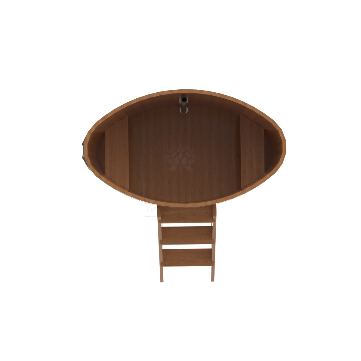 1276 Купель овальная из дуба 0,80х1,42х1,2 натуральный Alyarus  - Вид №4