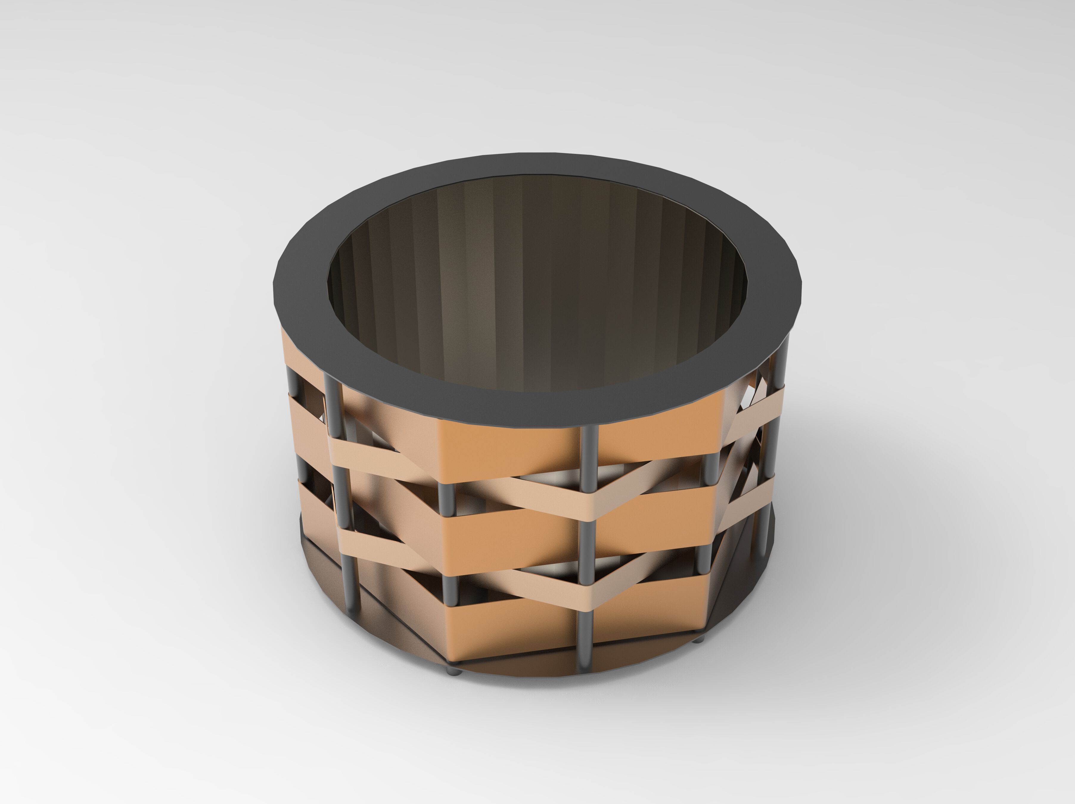 Круглый плантатор из оцинкованной стали Viscio Urban Design плетеная ARCH-00034578 - Вид №1