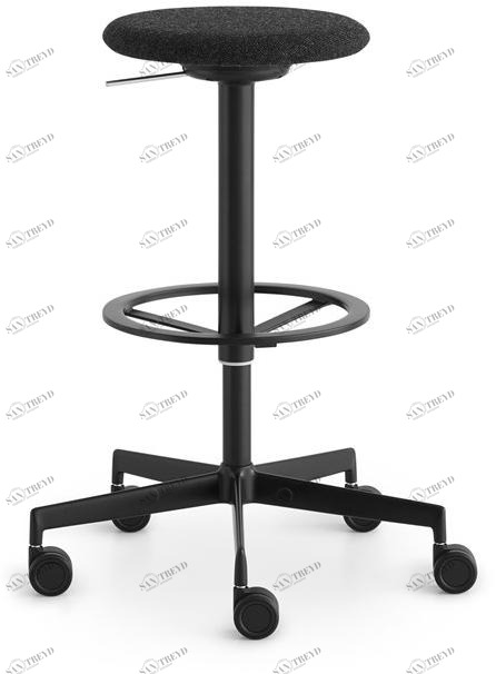 Lapalma Регулируемый по высоте табурет из ткани на колесиках Lab S73