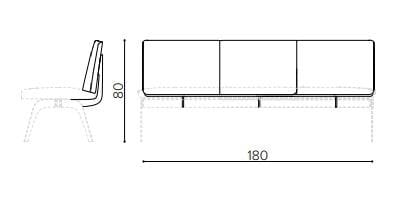 Тканевая скамья со спинкой True Design Millepiedi ARCH-00124671 - Вид №4
