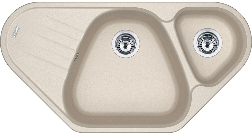 114.0489.388 Better, серия antea, fragranite, угловая мойка azg 661-e, цвет сахара, стоп-вентиль в комплекте Franke Franke Antea 