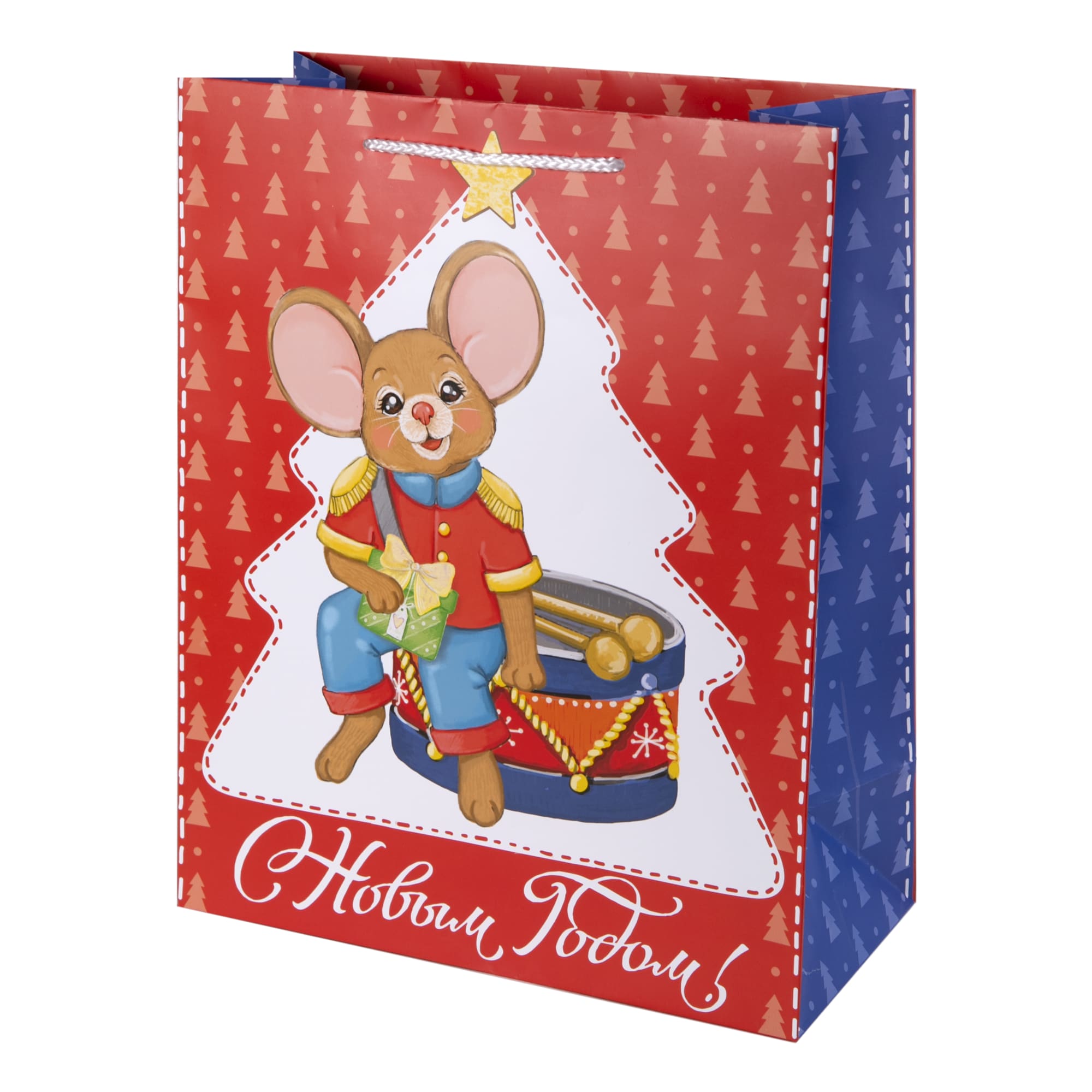 82304855 Пакет подарочный «Мышка с барабаном» 26x32 см Santreyd  - Вид №1
