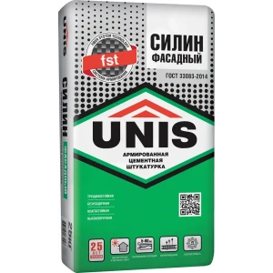 Штукатурка цементная Unis Силин фасадная 25 кг 82115268 STLM-2008974