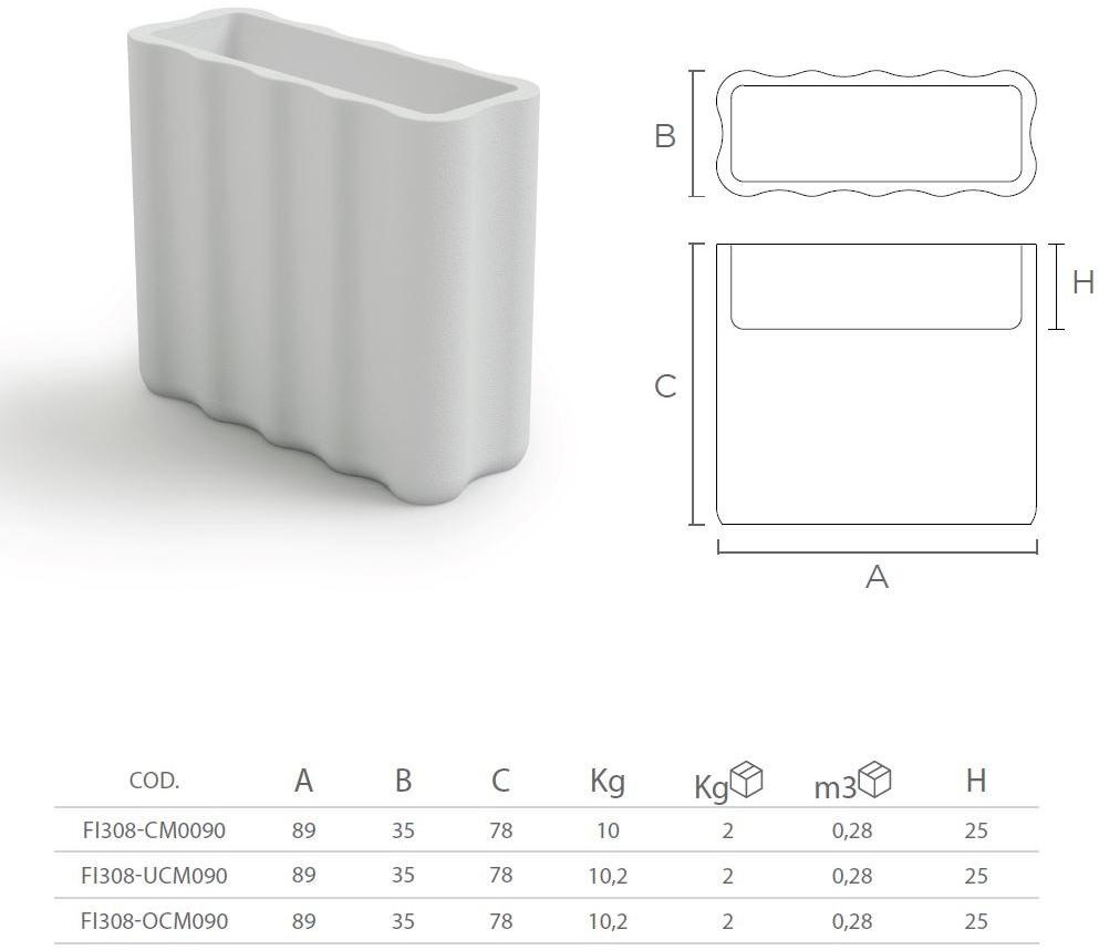 Lyxo Design Высокие прямоугольные кашпо из полиэтилена sun-id-1503471 - Вид №2