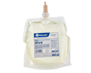 M3XP Специальное жидкое мыло для пищевой промышленности ALVA ODORLESS, одноразовый сменный блок, 880 мл, без запаха Merida