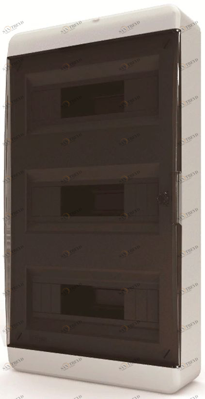 Бокс внешний на 36 модулей Tekfor (черная прозрачная дверь) 7307