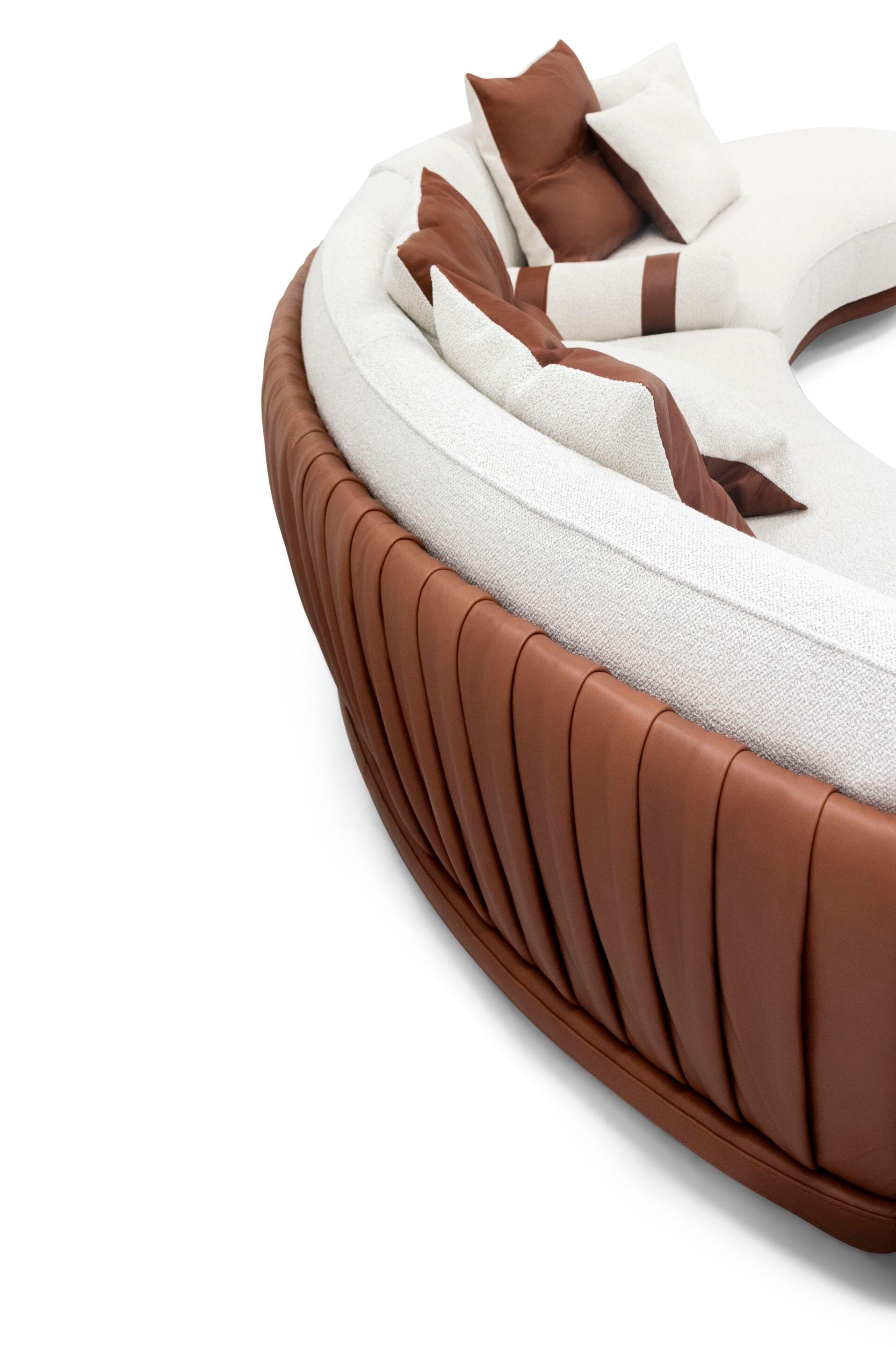 Кожаный изогнутый диван Wayne Enterprises Home Collection WE-036 ARCH-00005738 - Вид №3