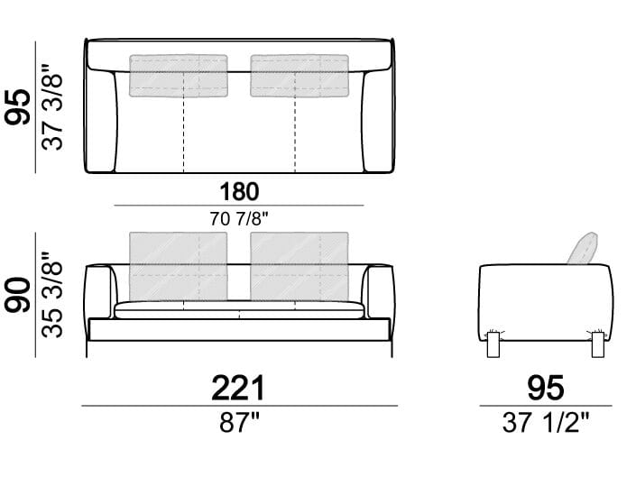 3-местный тканевый диван Arketipo BROWN SUGAR ARCH-00058205 - Вид №6