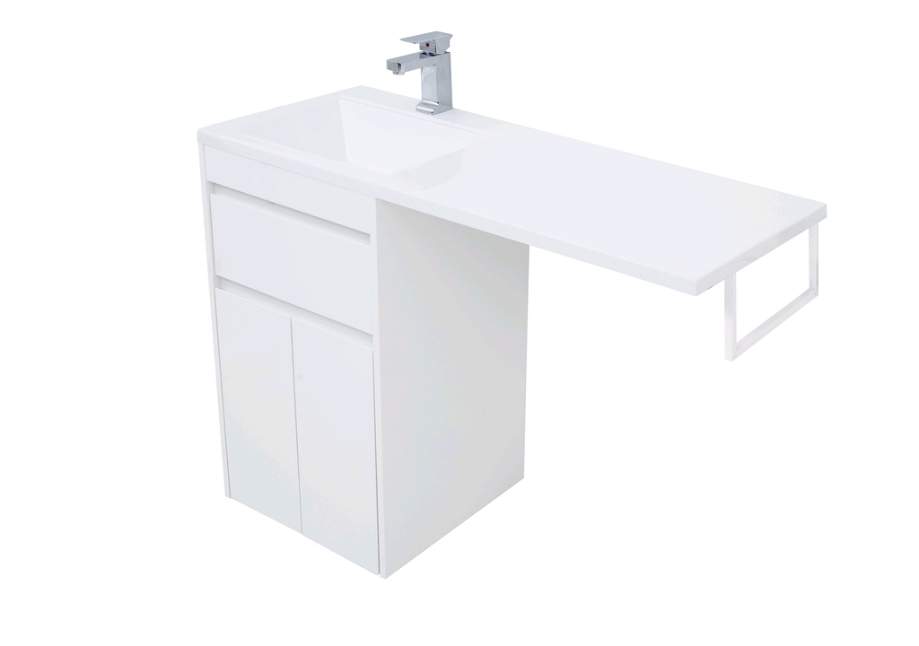 Тумба с раковиной Aquanet Токио 110 L белый (напольная, 1 ящик, 2 дверцы) 0023774400235497 - Вид №7