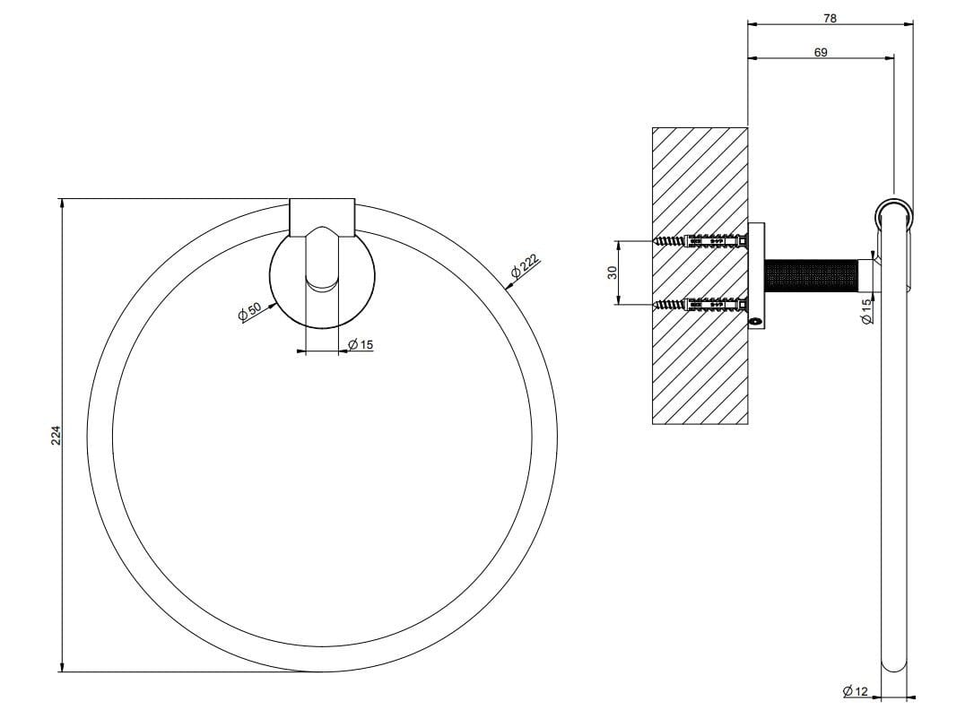 Держатель для полотенец из латуни Gessi кольцо ARCH-00083519 - Вид №2
