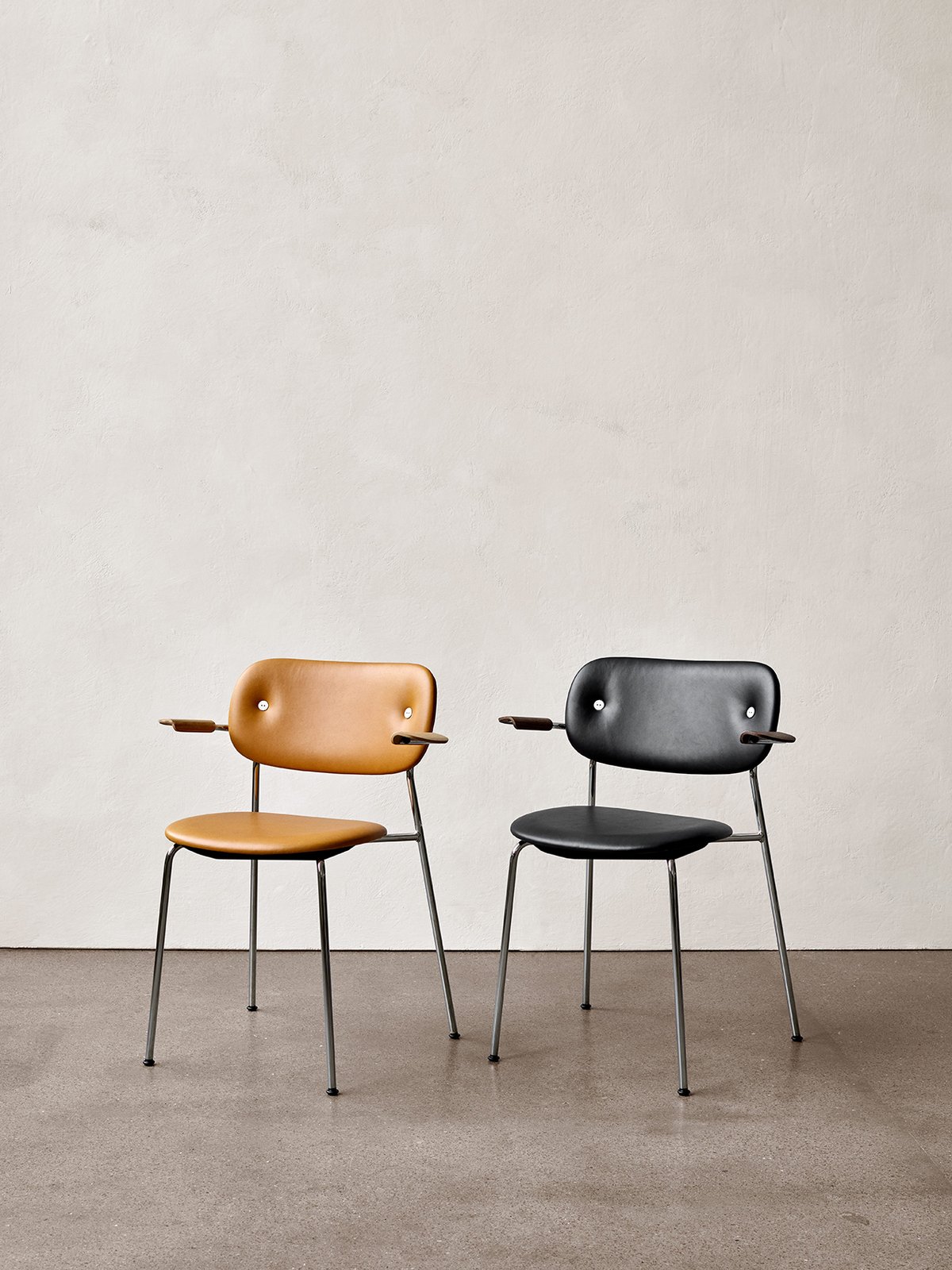 1110008-010D03ZZ MENU Обеденный стул, полностью обитый, с подлокотником, Хром Темный мореный дуб | Lupo T19028 / 004  - Вид №16