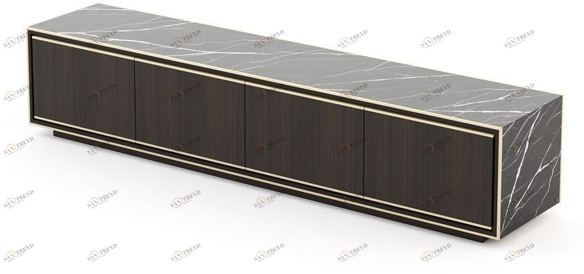 Laskasas Комод из дерева и мрамора с распашными дверцами sun-id-1391670