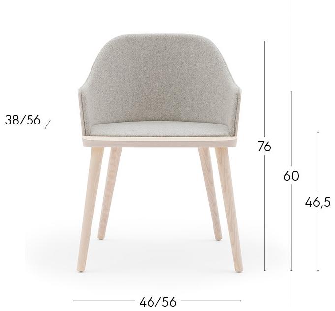 Billiani Стул из ясеня и ткани Fitt classic 030 - Вид №1