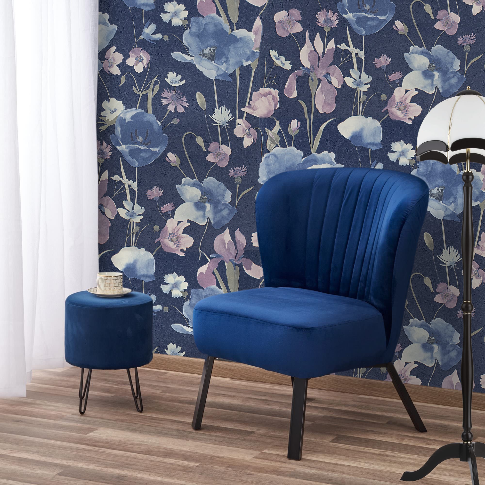 82938368 Обои виниловые МаякПринт синие 0.53 м 349 03 Акварель Santreyd - Вид №2