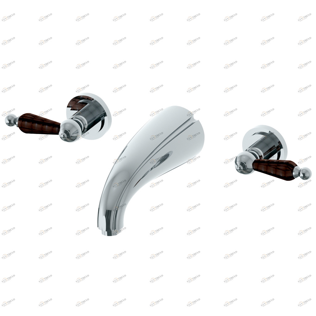 C21-1303 C21-1303 Настенный комплект для раковины на 3 отверстия АЛИЗЕ С РЫЧАГАМИ Cristal & Bronze ALIZÉ À MANETTES 