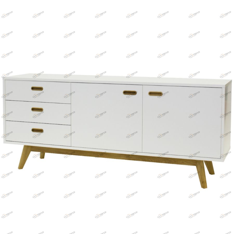 Сервант Tenzo Bess, 72х170х43 см, дуб, белый 2175001