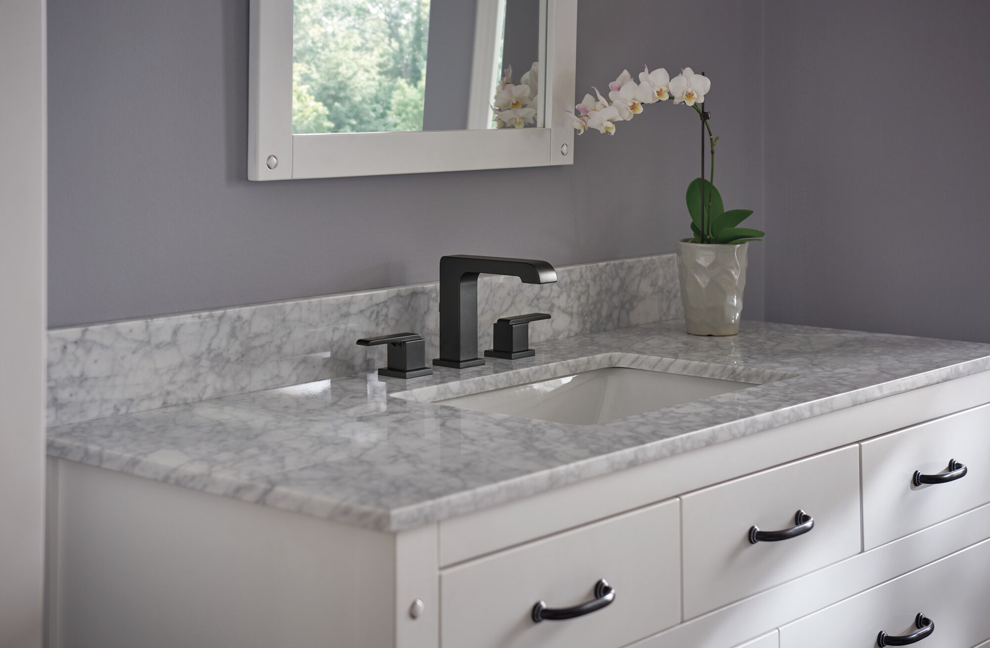 3567-BLMPU-DST Смеситель для ванной комнаты с двумя ручками Delta Faucet Ara Матовый черный - Вид №1