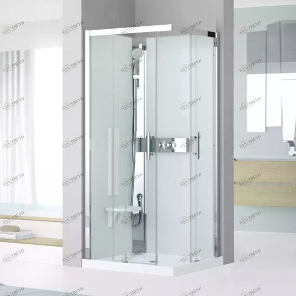 Душевая кабина термостатическая 80x80 GLAX 3 A80 STANDARD Novellini GLAX 3 с высоким душевым поддоном и серебристым профилем GL3A89T1B