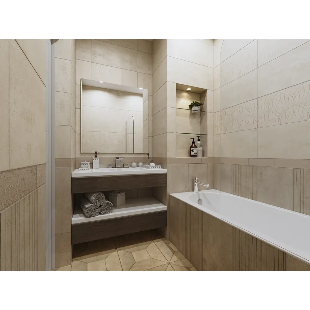 Декор Lotus 60x30 см цвет светло бежевый BELANI STLM-2123060 - Вид №2