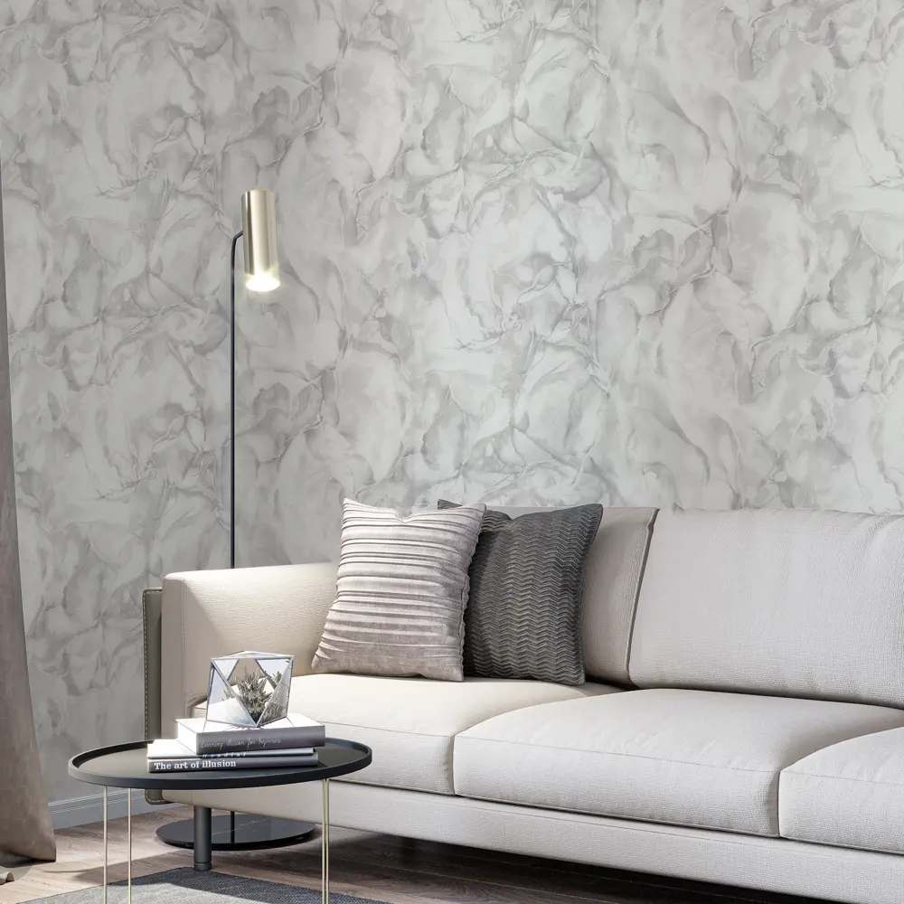 Обои Palitra Home Krasota Moya - светло-серые абстрактные флизелиновые 89411615 STLM-1572075 - Вид №6