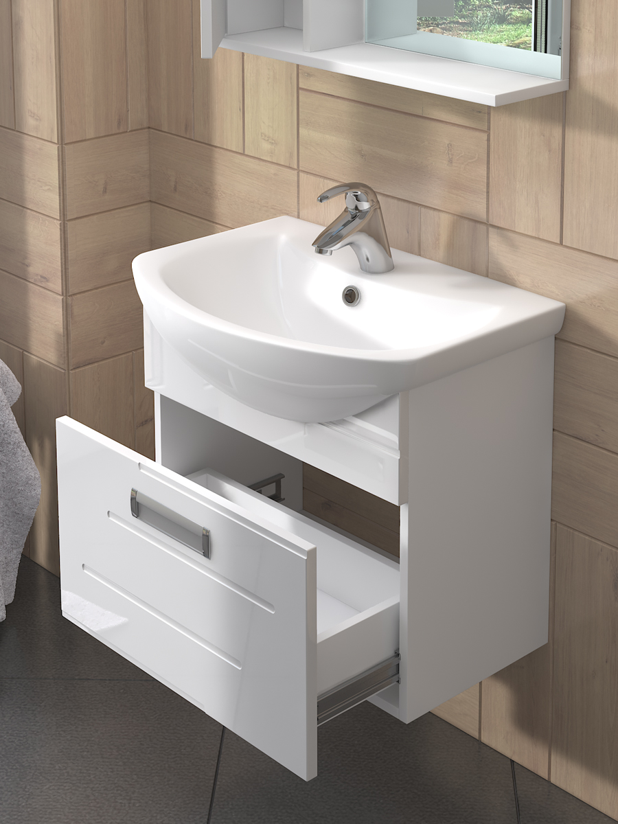 Тумба Diana 1-600 подвесная (под ум Балтика)610⨉450⨉520 мм белый Santreyd sun-id-665188 - Вид №1