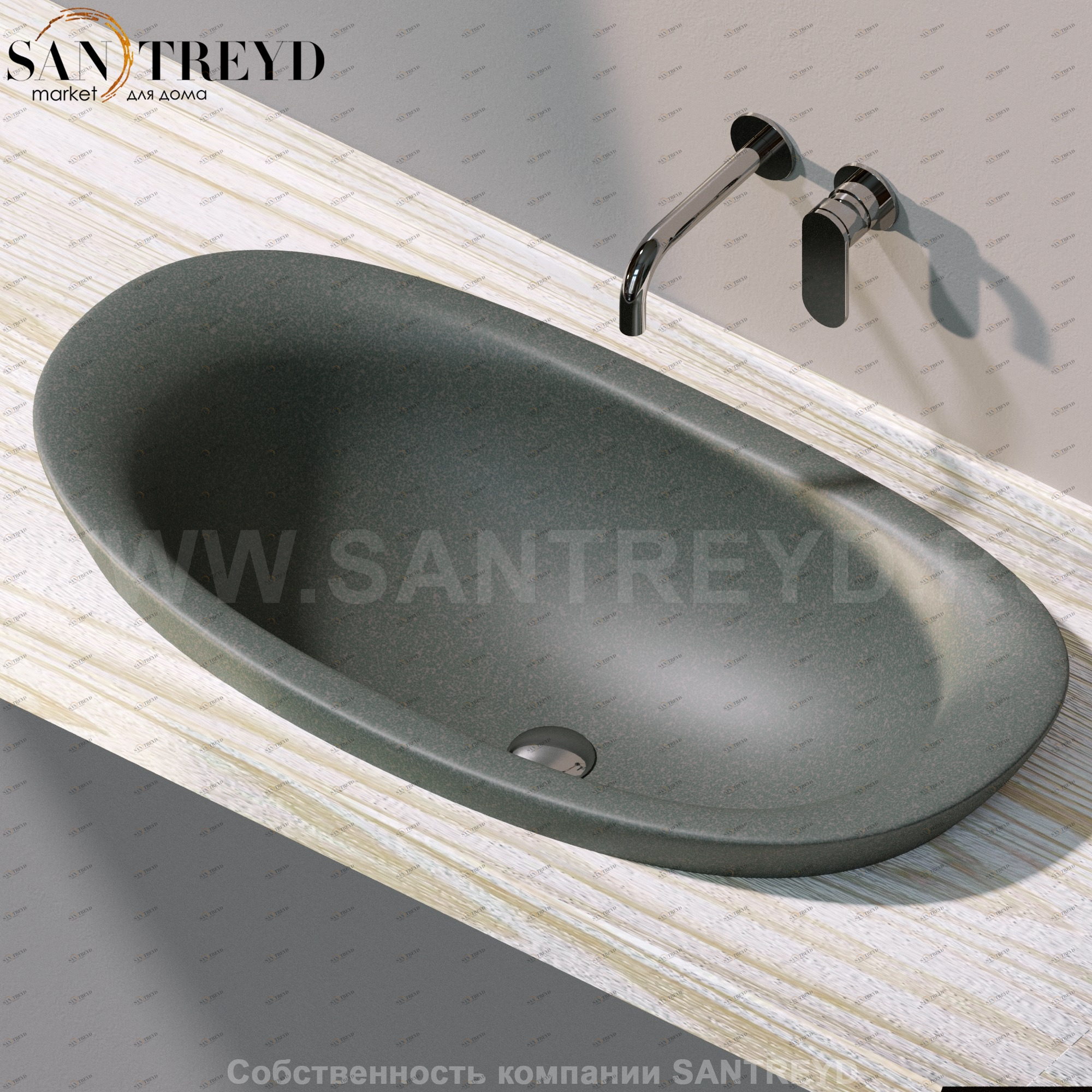 IO42907037 Накладная раковина под столешницу  овальная Ceramica Flaminia IO e SI