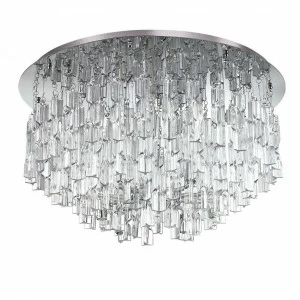 Потолочный светильник люстра Ideal Lux Majestic PL10 Trasparente IDEAL LUX ДИЗАЙНЕРСКИЕ, КАСКАДНЫЕ 074070 Прозрачный;хром