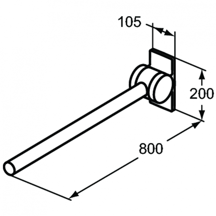 S6362MY Складной поручень 80 см Ideal Standard CONTOUR - Вид №1