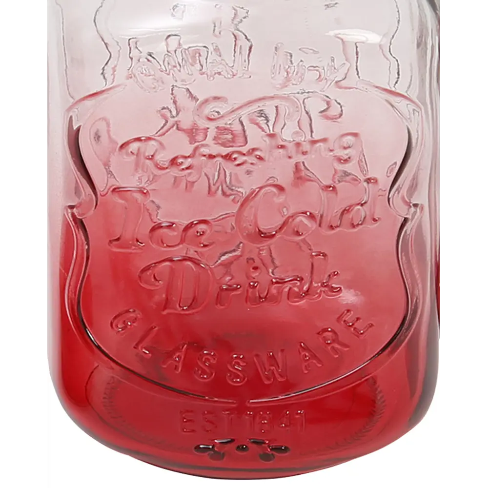 Стакан с трубочкой 500 мл стекло цвет красный Santreyd MS-BL-500R STLM-2074935 - Вид №1