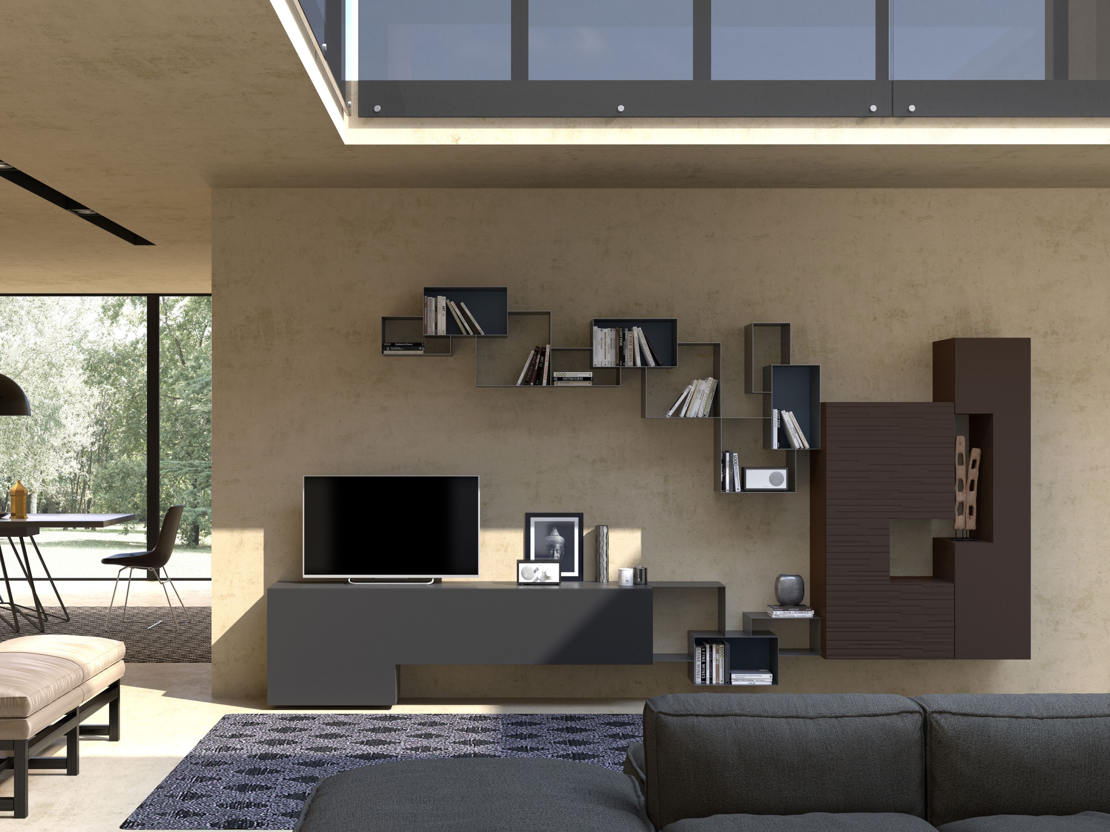 Деревянная секционная оборудованная стена Voltan барельеф ARCH-00079979 - Вид №8