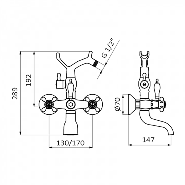 209120 PREMIUM Black 1866 Eco Save моноблочных ванна-душ Черный GRB MIXERS  - Вид №1