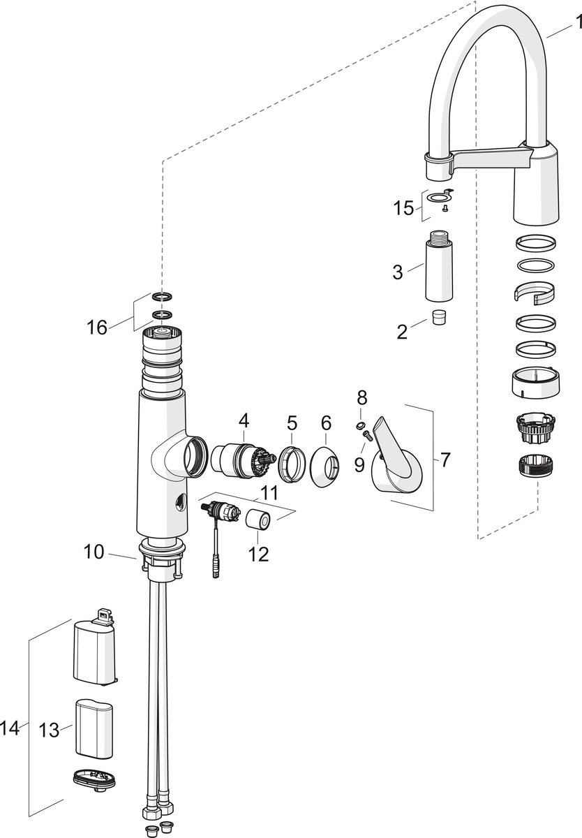 Oras 2739F Смеситель для кухни с клапаном, 6 V 2739F Optima Хром  - Вид №6