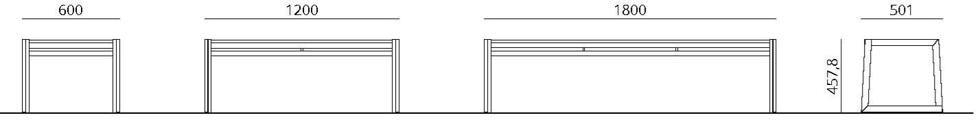 Urbantime Скамья металлическая без спинки Cortina.026 sun-id-1373620 - Вид №6