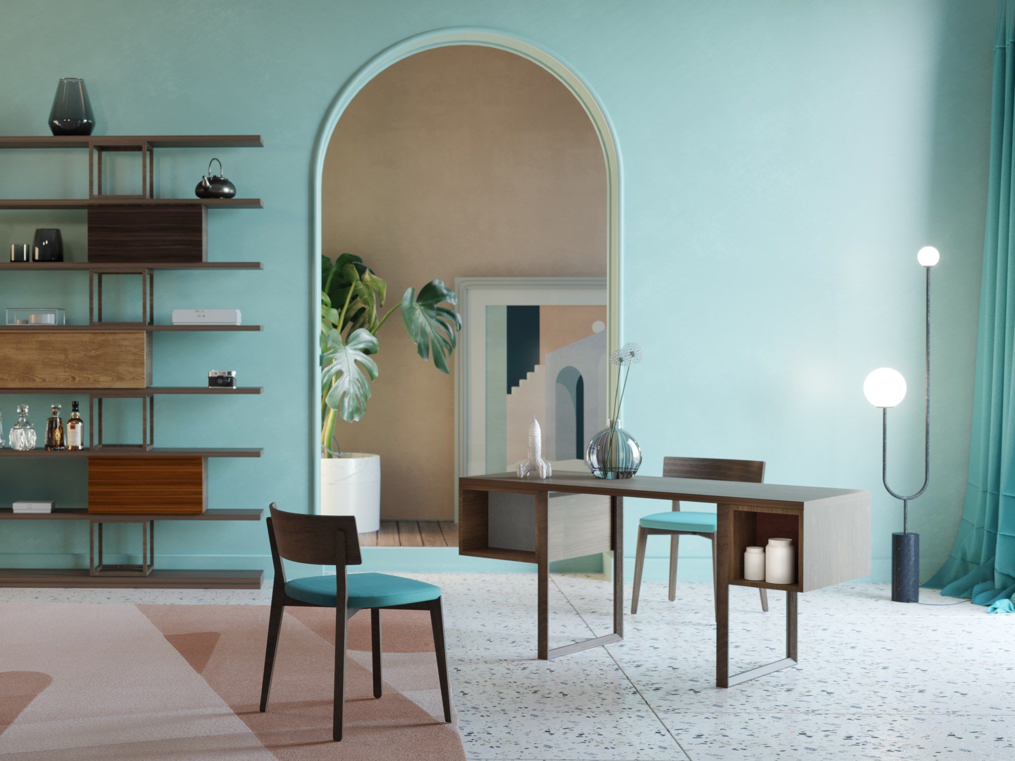 Деревянный прямоугольный стол с ящиками Morelato ARCH-00087384 - Вид №4