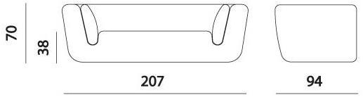 MissoniHome 2-х местный тканевый диван со съемным чехлом Inntil sun-id-1370741 - Вид №3