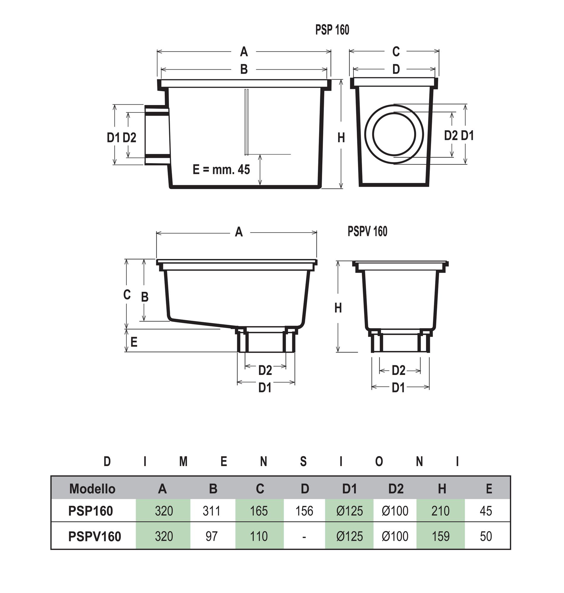Сифонированная водосточная скважина с круглыми трубами с вертикальным сливом First Corporation First Plast ARCH-00145130 - Вид №2