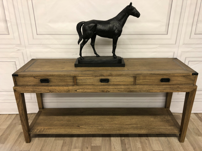 Консоль деревянная вяз с ящиками и полкой Military от Eichholtz EICHHOLTZ EICHHOLTZ, ПОД СТАРИНУ 061028 Коричневый  - Вид №4