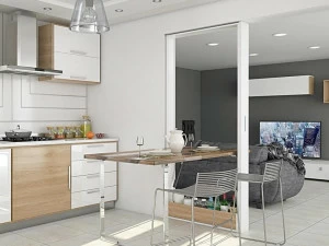 PROTEK® Рама стойки для раздвижной двери с деревянным столом Bigfoot®