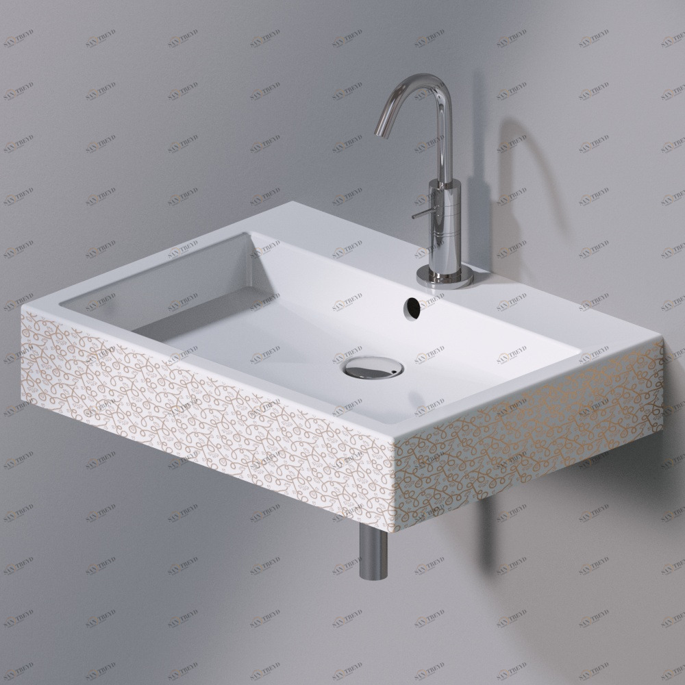 L267400G Подвесная раковина настенная прямоугольная A. e T. Italia Tank белая AeT ITALIA