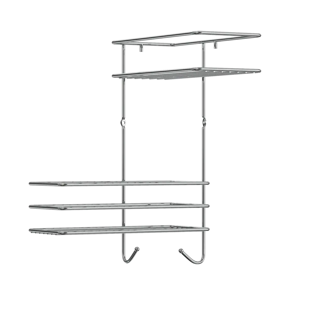 Полка настенная угловая двойная Lemer Soul 22.5x35x22.5 см металл цвет хром STLM-2201526