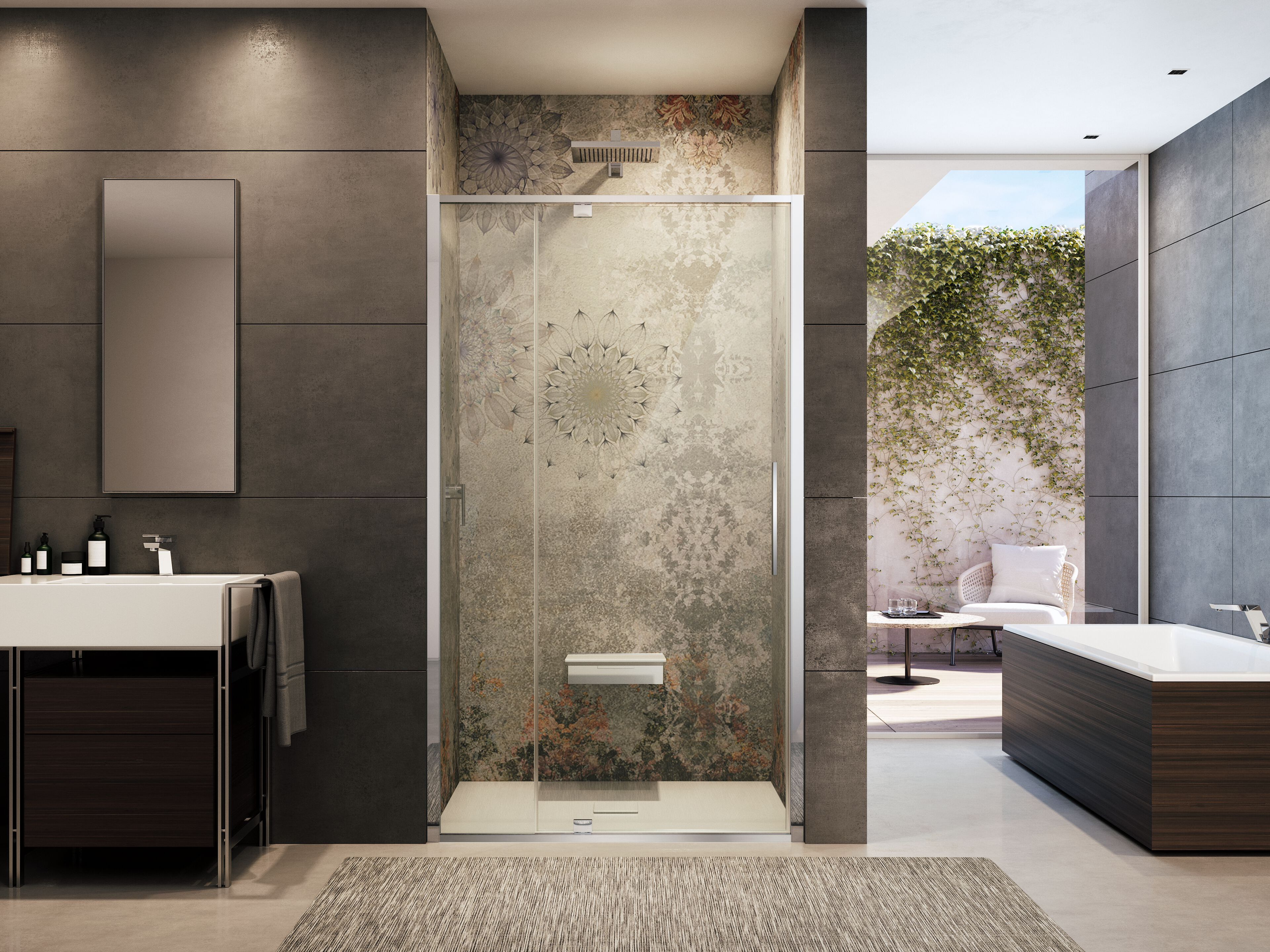 Стеклянная ниша душевая кабина с распашной дверью Provex Industrie Toga ARCH-00122528 - Вид №1