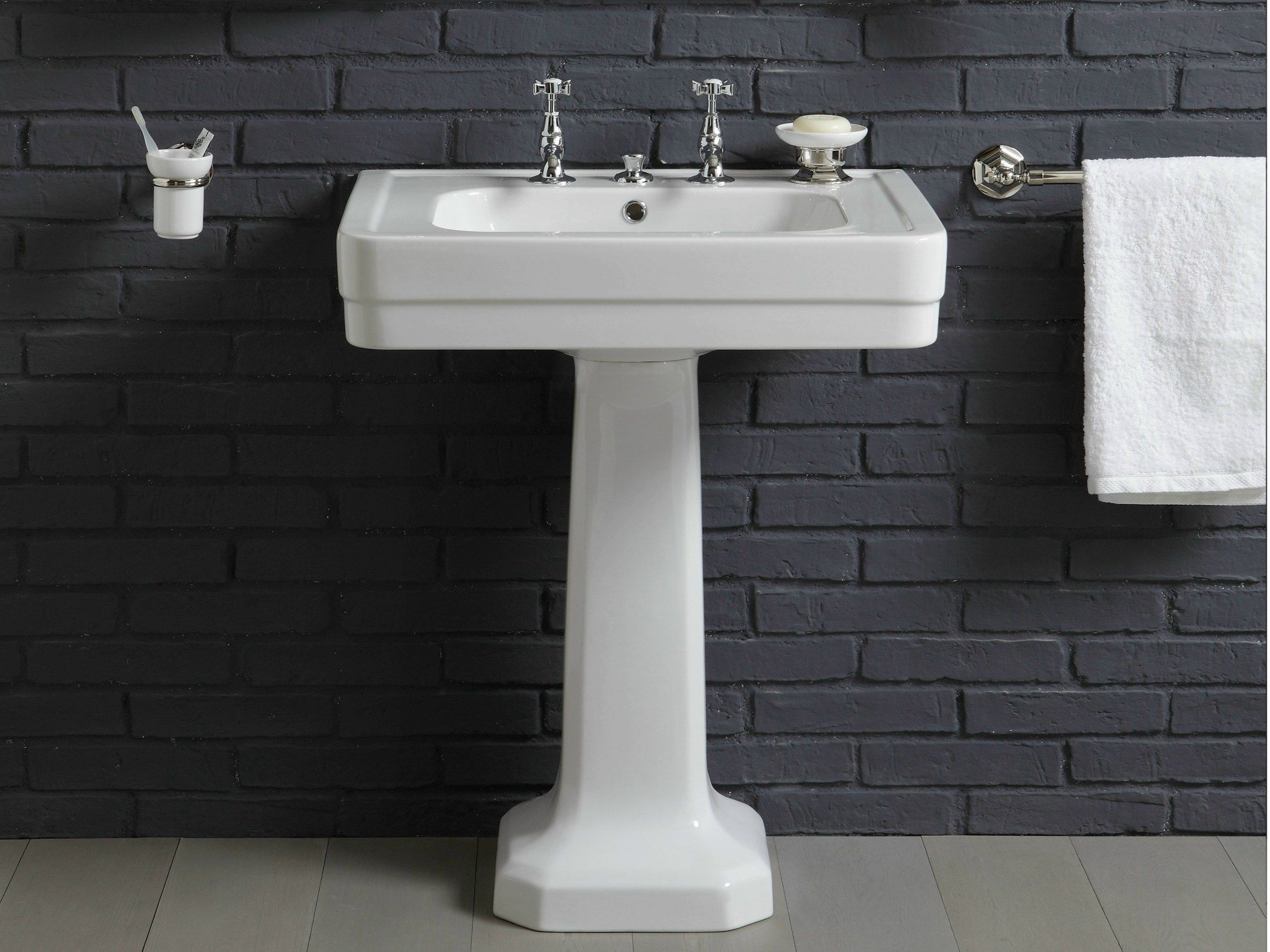 Прямоугольная керамическая раковина на колонне BLEU PROVENCE ARCH-00136432 - Вид №5