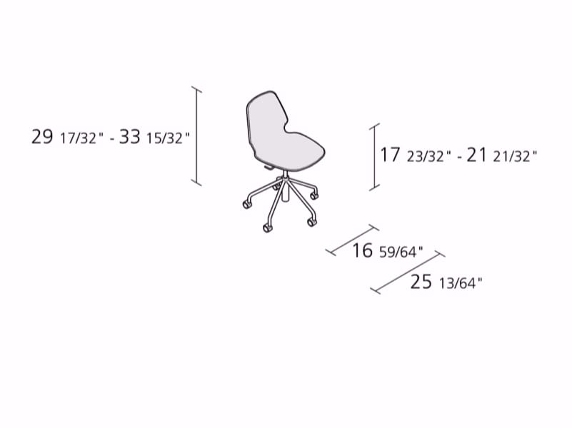 Регулируемое по высоте вращающееся кресло с колесами Alias Таормина ARCH-00049331 - Вид №1