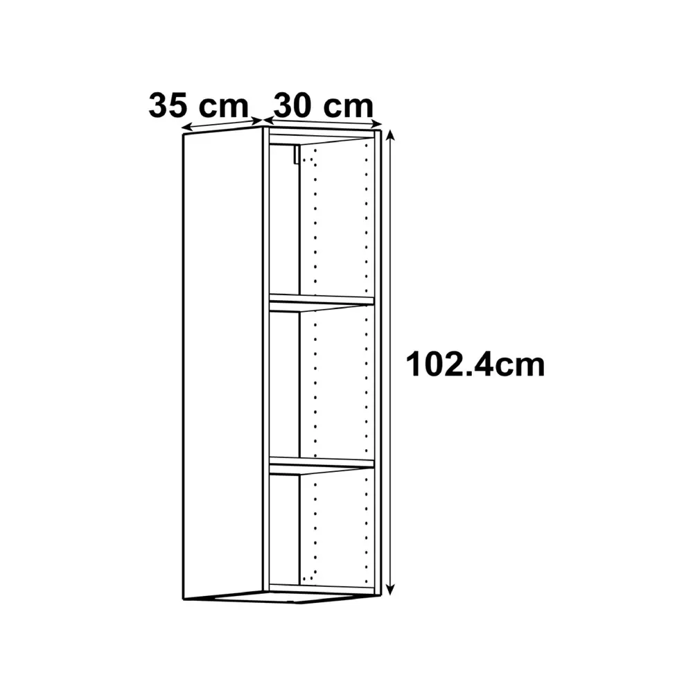 Каркас навесной Delinia ID 30x102.4x35 см, ЛДСП, цвет белый 82000307 STLM-2133247  - Вид №1
